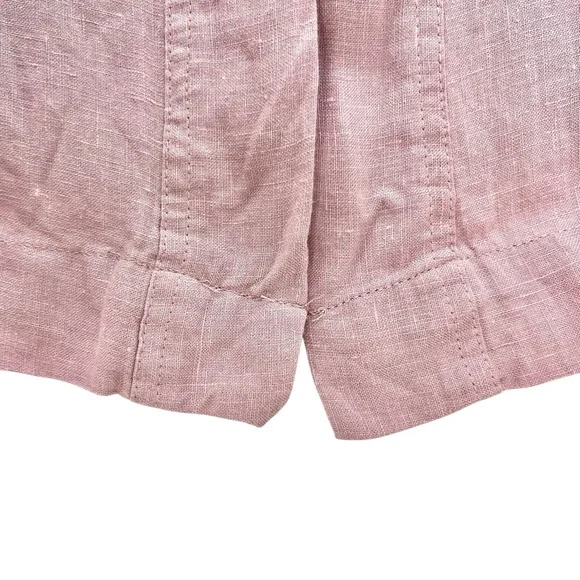 Deiji Studios The 01 Loungewear Kimono Top - Lilac Purple Belted Linen Top - Picture 5 of 10